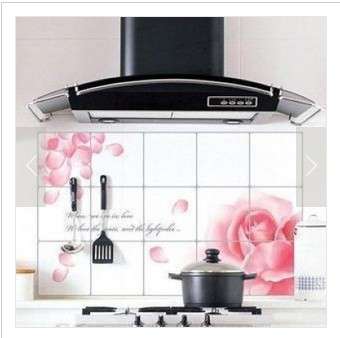 Kitchen sheet, sticker for grease proofing, easy to stick and get off! rose, size 45*75CM
