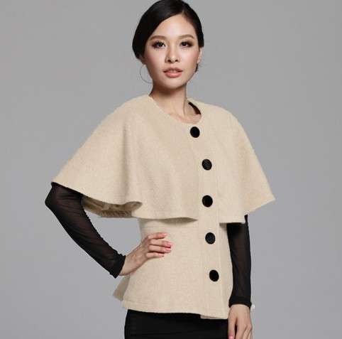 Cloak woolen coat, new fashion, valued to buy! Apricot color, size L and XL