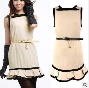 Size L Eur style dress, with belt, thick for autumn, shipping fee R30, clearance!
