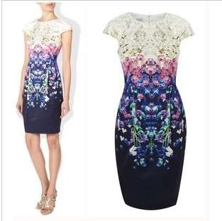 Same style with Euro big name brand printed dress, 5 sizes