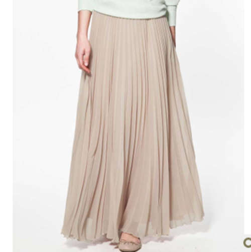ZARA style. Retro pleated long skirt, color bare, size 30, 36, shipping fee R30