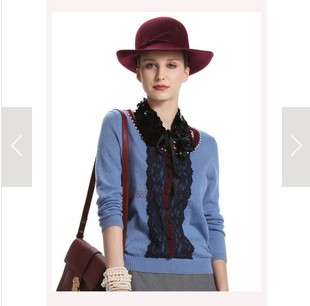 Fashional lace knitwear, lace woolen sweaters, for size 30-34. color blue and white. Promotion