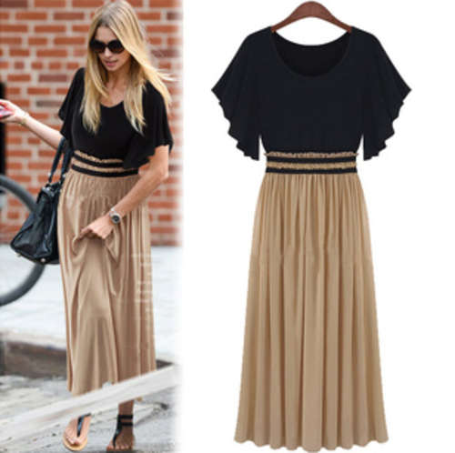 Cotton long pleated dress, 3 sizes, hide your fat.