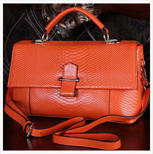 Nov new arrival. genuine leather crocodile pattern retro lady bag, orange color,stock in ZA