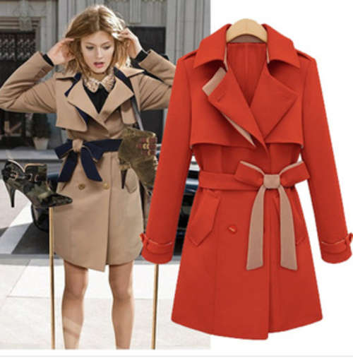 Winter fashion long coat. only orange color. size 30-36