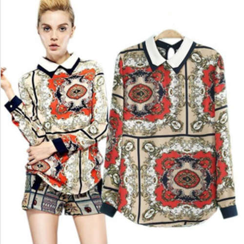 Retro classic palace style printed shirt, size 32-36, shipping R30