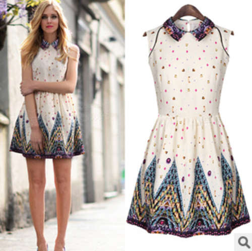 Printed non sleeve summer dress, size 6-12, shipping fee R60