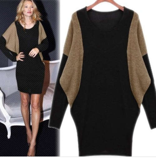 Autumn loose batwing sleeved dress. size 30-36. black color. Shipping fee R60