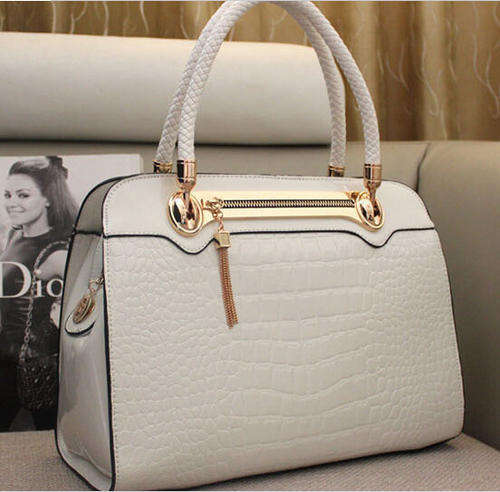 Crocodile pattern office lady loves bag. White color. Stock in ZA,no custom fee!