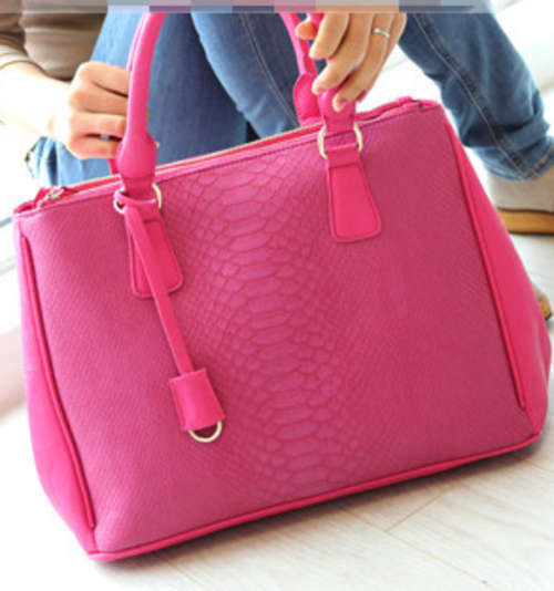 2014 Fashion Vintage Big Lady's Bag, snake skin pattern. Rose Color. Stock in ZA, no custom fee