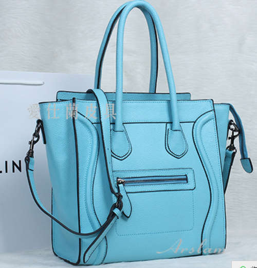 Genuine leather smile bag, lady handbag. Size meduim. color blue. Stock in ZA