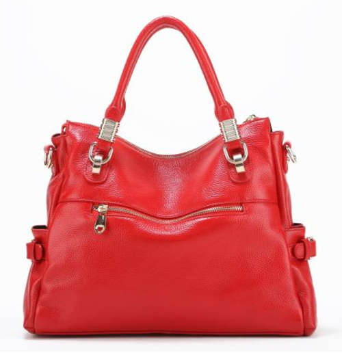 Genuine leather oily work wild match woman handbag. Red color. Stock in ZA