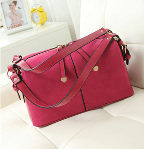 Nubuck retro famous style fashion handbag, with belt. Rose color. Stock in ZA