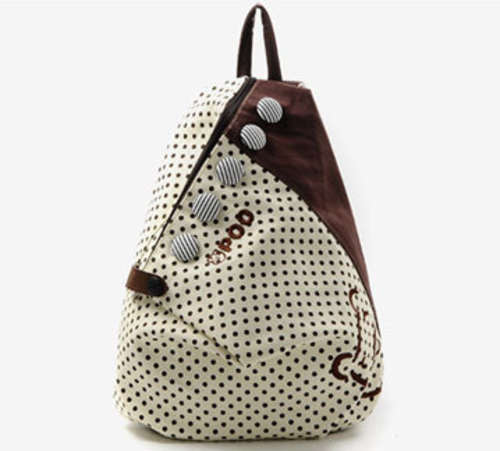 Girls canvas backpack. spots brown color. Stock in ZA