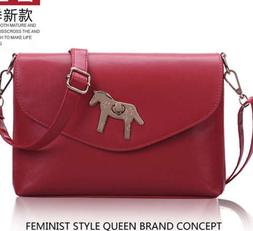 Horse wild match ladies shoulder bag. Many colors to choose. Wine color.