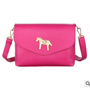 Horse wild match ladies shoulder bag. Many colors to choose. Rose color.