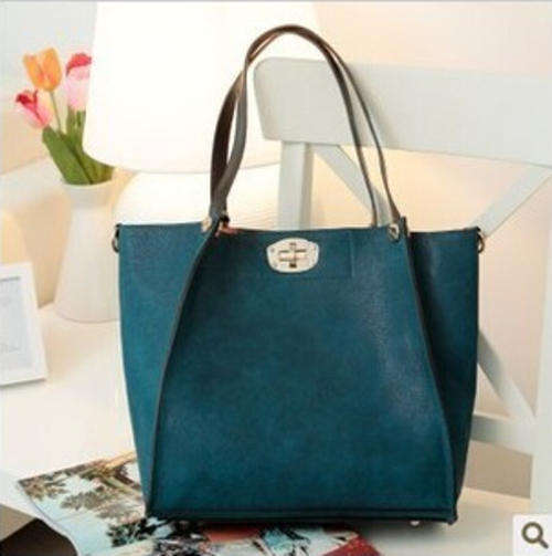 Classic woman large capacity wild match handbag, with a inner bag. Nevy blue. Stock in ZA