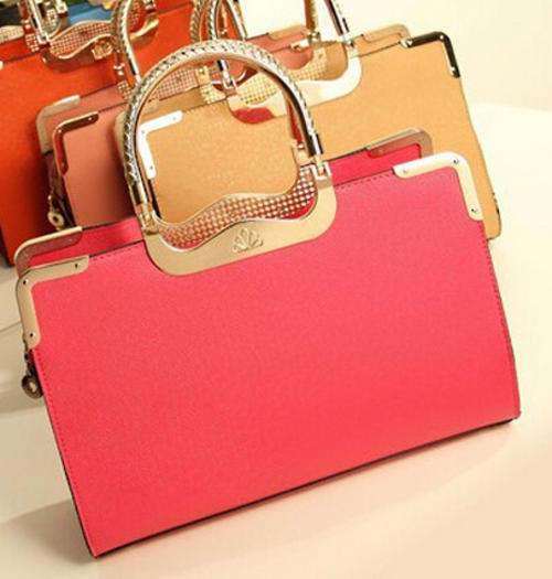 Fashional Korea Style Wide Match Lady's Hand Bag. Rose Color.