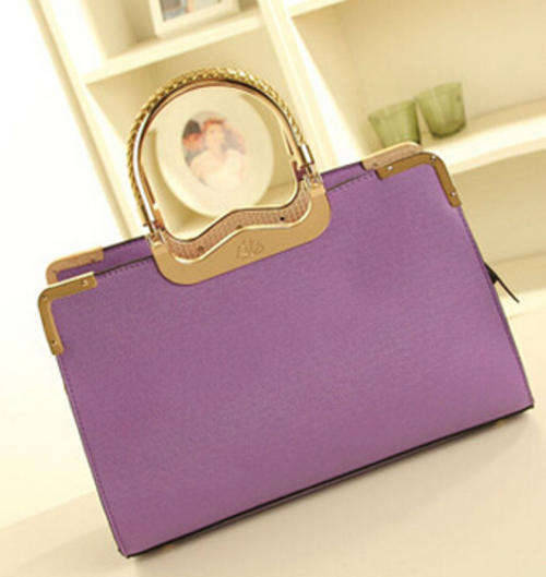 Fashional Korea Style Wide Match Lady's Hand Bag. Purple Color.