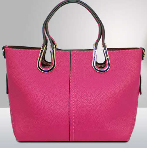 Classic design ladies handbag, with strape. Rose color. No custom fee