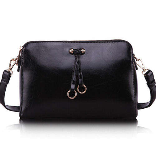 Retro leisure use ladies shoulder bag, handbag. Black color