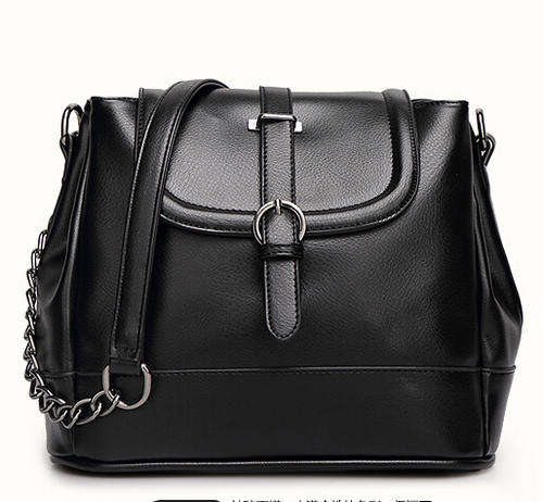 Multiple use bright colors career laides handbag, with chain, and strape. Black color