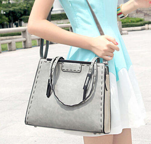 Nubuck career girl's favourate handbag. Grey color. Stock in ZA