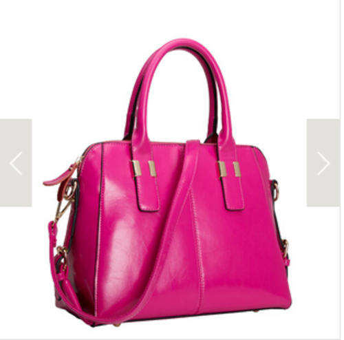 Clearance price! Noble style ladies large handbag with strape. Rose pink color.