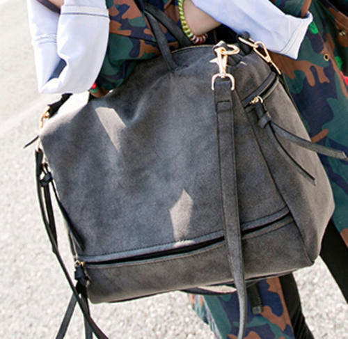 Chamois motor bag, large capacity. Grey color. Stock in ZA