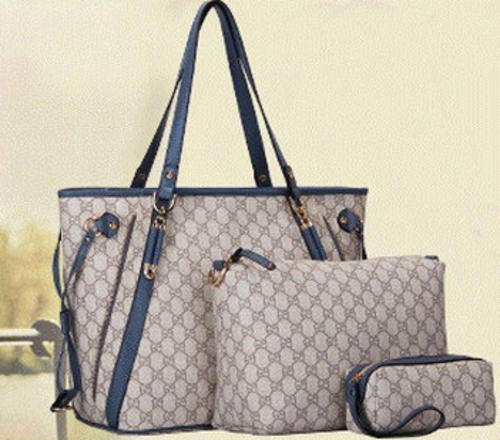 3 Pieces printed high quality lady bags. dark blue color. Stock in ZA