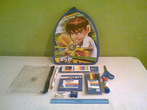 mini ben 10 back pack including 10 items of stationery