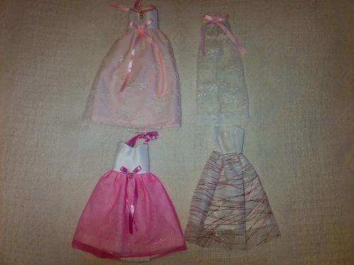 3 hand made barbie dresses including petticoat