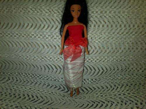 handmade barbie evening dress (doll not included) red
