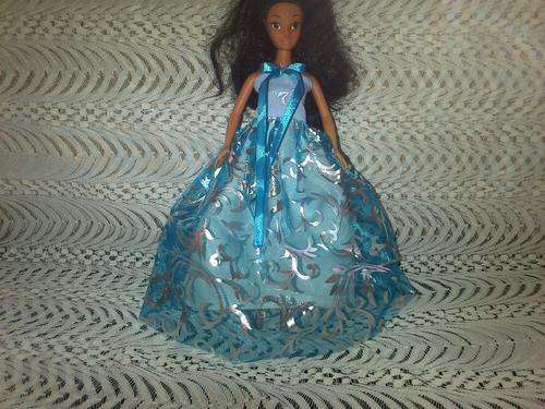 handmade barbie evening dress (doll not included) blue