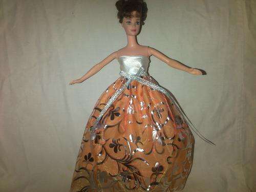 orange barbie ball gown(doll not included) hand made