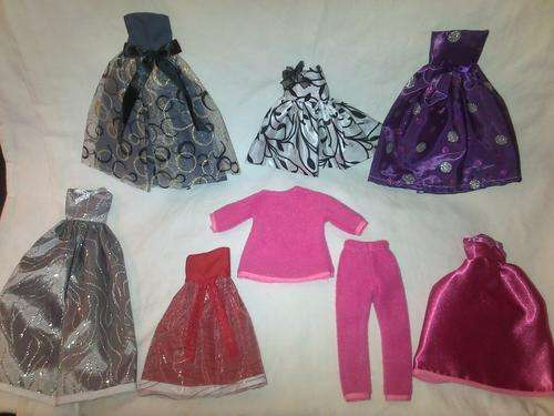 assorted hand made barbie doll clothes
