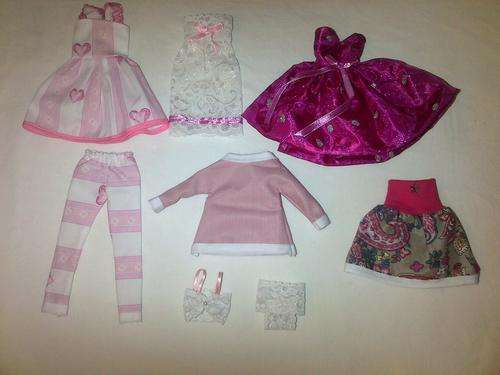 assorted hand made barbie doll clothes