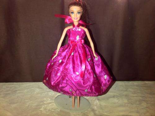 handmade barbie evening dress pink- doll not included