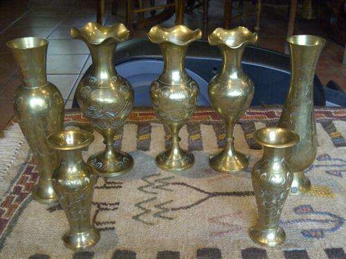 BEAUTIFUL VINTAGE COLLECTION OF DETAILED BRASS VASES!!!