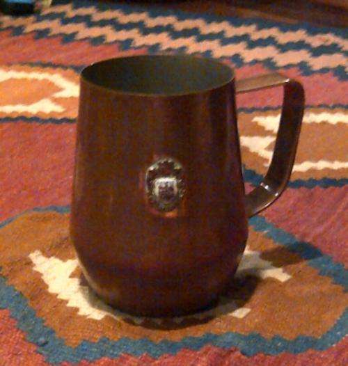 VINTAGE COPPER JUG!!!  BADGE OF GEORGE ON IT!!