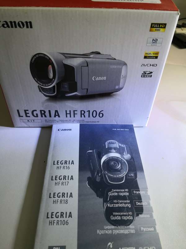 Canon Legria HF R106  digital camcorder  (camcorder / handicam) video recorder
