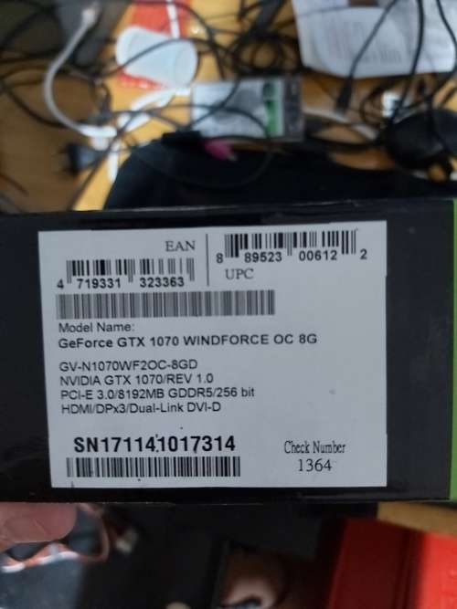 Gigabyte GTX1070 8gb Please read