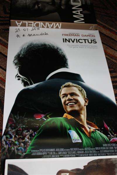 SIGNED AND DATED N.R. MANDELA INVICTUS POSTER WITH COA
