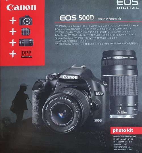 CANON CAMERA WITH TWIN LENS, BAG AND TRIPOD