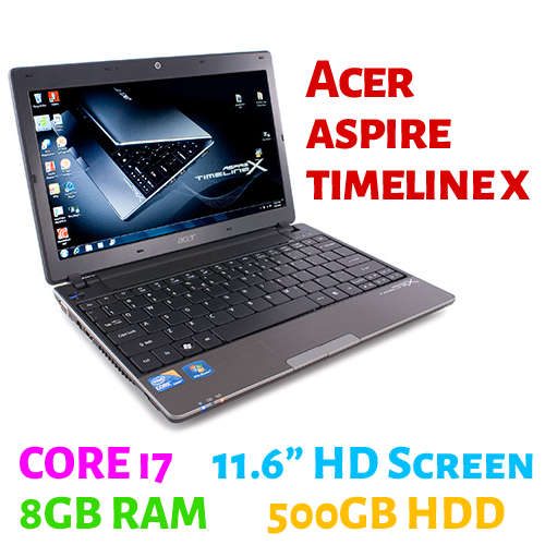 Acer Aspire - Intel Core i7, 8GB RAM, 500GB HDD, 11.6" Display, Windows 7 / 10