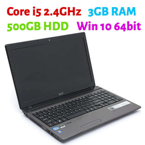 Acer Aspire 5750 - Core i5 2.4GHz, 3GB RAM, 500GB HDD, DVD-RW, Webcam, HDMI, 1GB Graphics, Win10