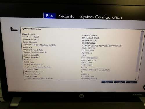 HP Probook 4530s Core i3 3rd Generation/ 4GB Ram/ 500GB HDD/ Microsoft Office 2019