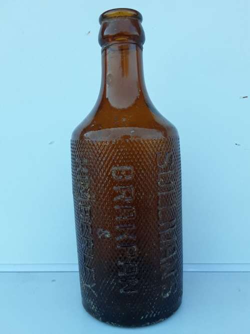 SULLIVANS BRAKPAN & KIMBERLEY dumpy glass Crown Top Ginger beer bottle