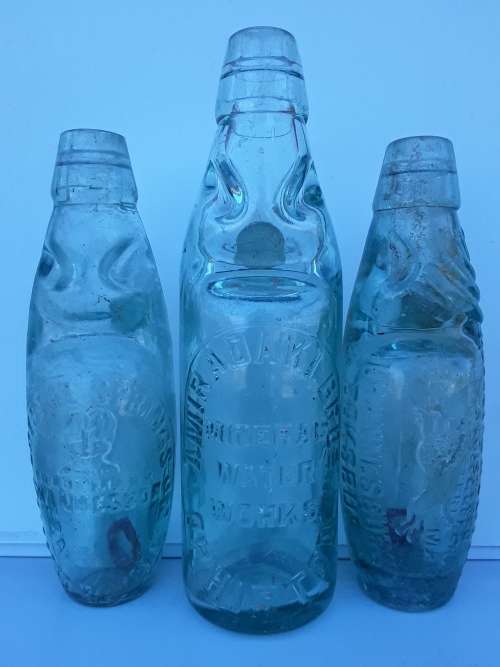 Crystal Springs 6oz Skittle Codd, 10oz Amiradakis Codd and Goldberg and Zefferts 6oz Skittle Codd