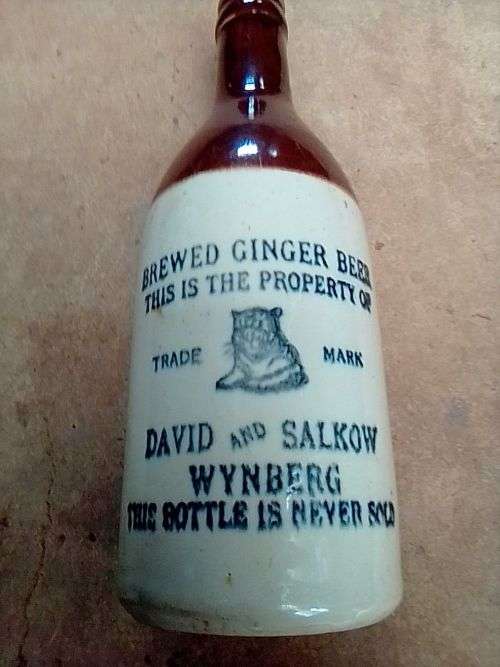 David and Salkow Wynberg Brewed Ginger Beer bottle (no.  138, book)